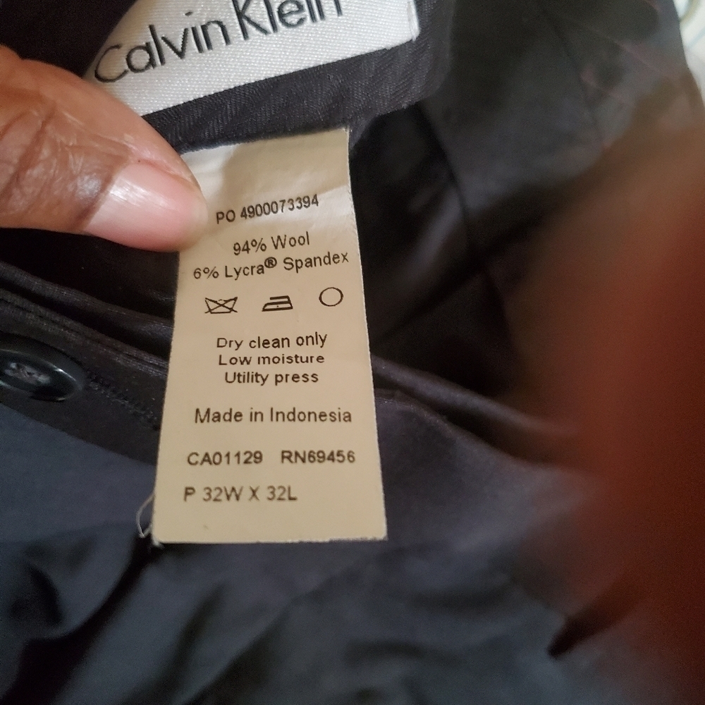 Calvin Klein Men's Black Dress Pants Slim Fit Dark Gray 32W 32L - Picture 5 of 5